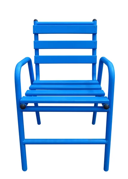 Cadeira Famosa Cannes Azul Isolado Branco Caminho Recorte Incluído — Fotografia de Stock