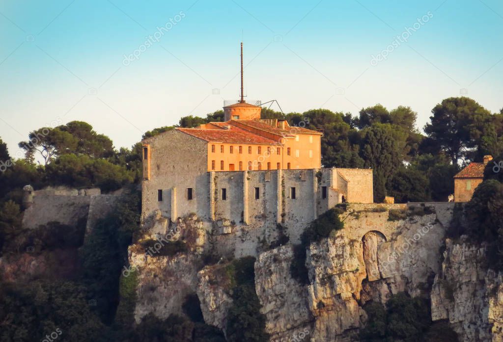 Fort Royal Sainte-Marguerite on the island, the largest of the Lerins Islands, about half a mile off shore from the French Riviera town of Cannes.