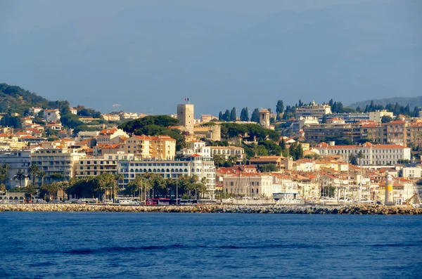 Cannes Frankrike Juli 2018 Panoramautsikt Över Cannes Från Medelhavet — Stockfoto