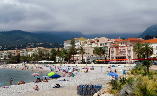 Menton France June 2018 Menton Beach Panoramic View City Unidentified — Stock Photo, Image