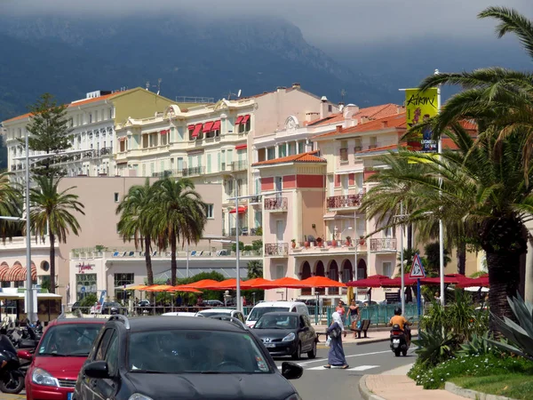 Menton Frankrijk Juni 2018 Straat Oude Stad Menton Een Klein — Stockfoto