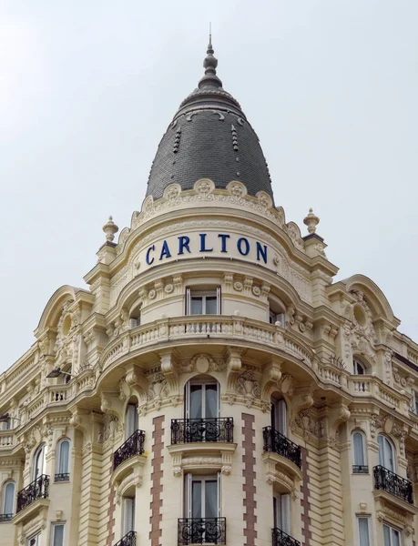 Cannes Francie Července 2018 Pohled Slavné Roh Kopule Carlton International — Stock fotografie