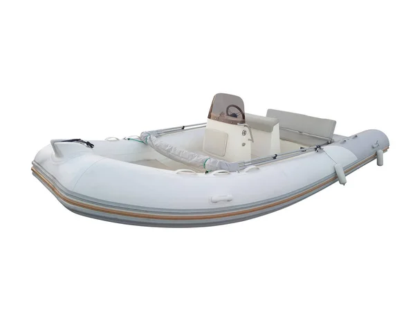 Inflatable Boat Isolated White Clipping Path Included — Stock Photo, Image
