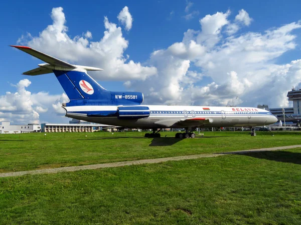 Minsk Bielorrusia Julio 2018 154 Tupolev Avión Museo Aire Libre — Foto de Stock