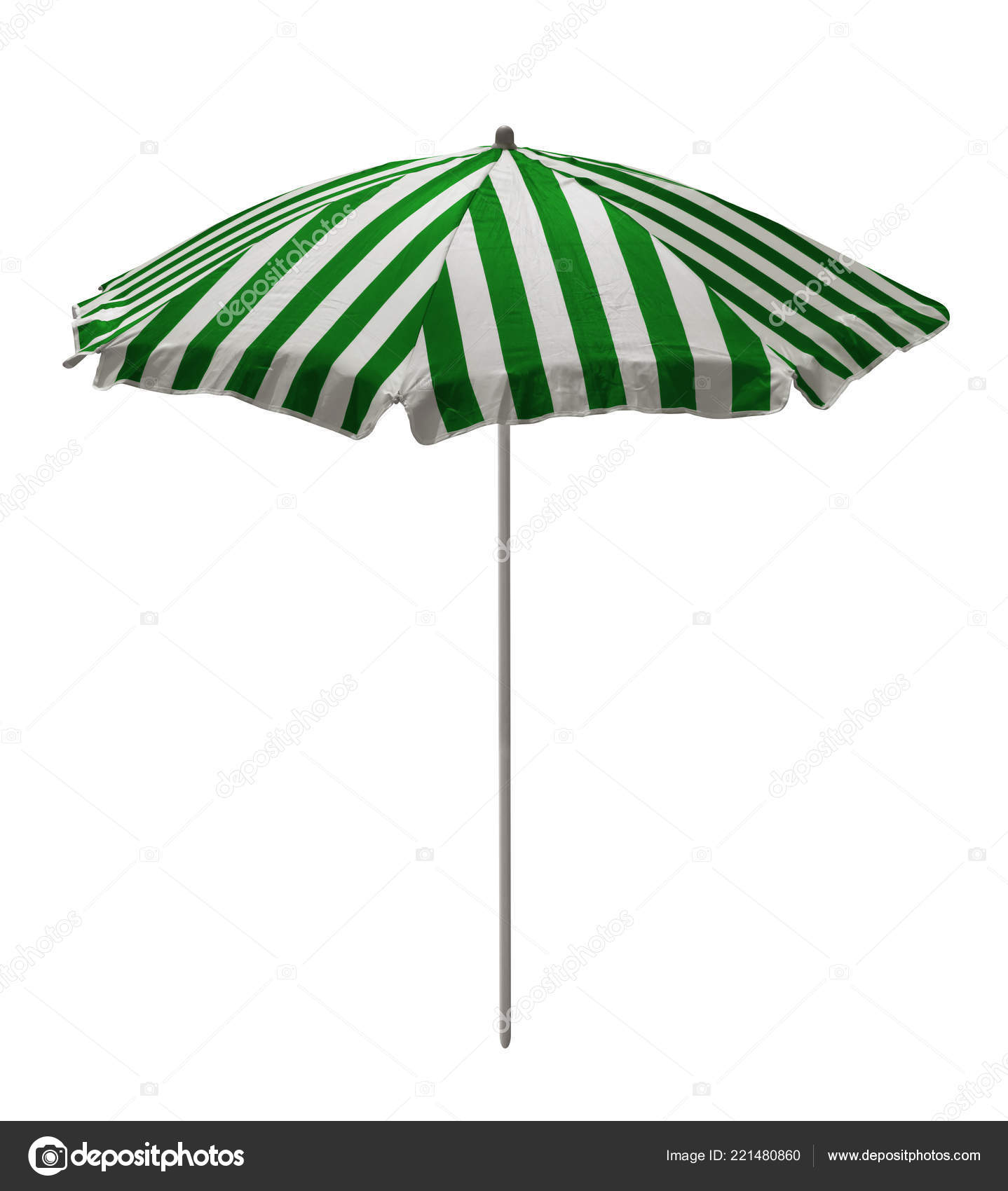 green and white umbrella
