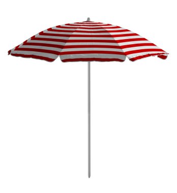 Plaj şemsiyesi - kırmızı-beyaz çizgili