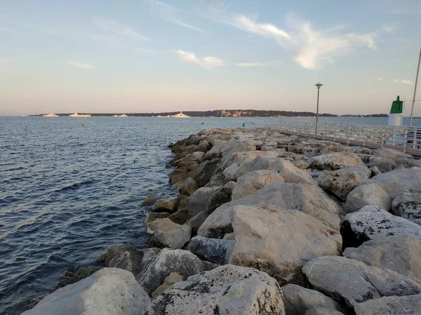 Costa Sur Del Mar Mediterráneo Por Mañana Francia — Foto de Stock