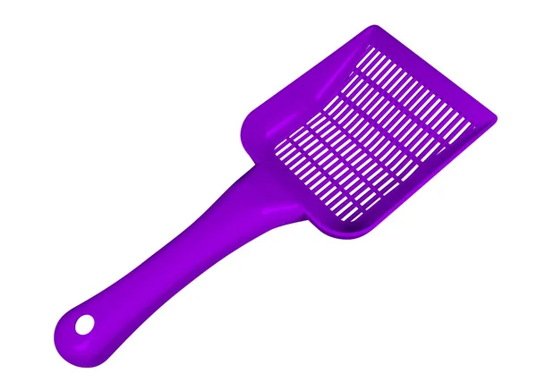Pala Plástico Violeta Para Inodoro Aislado Sobre Fondo Blanco Recorte —  Fotos de Stock