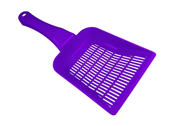 Violet Plastic Scoop Toilet Isolated White Background Clipping Path Included — Stock Photo, Image