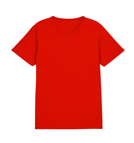 Prázdné Červené Tričko Izolovaných Bílém Pozadí Ořezovou Cestou — Stock fotografie