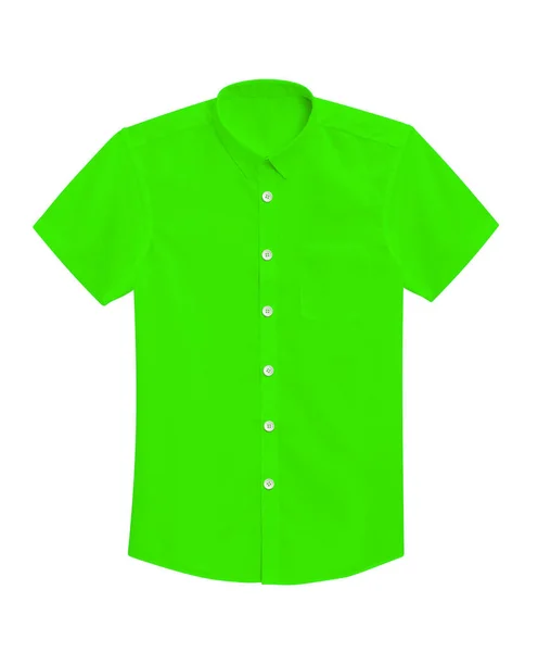Zelené Tričko Izolovaných Bílém Pozadí Ořezovou Cestou — Stock fotografie