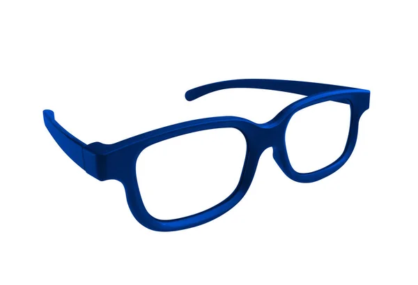 Niebieskie Okulary Białym Tle Białym Tle Ścieżką Przycinającą — Zdjęcie stockowe