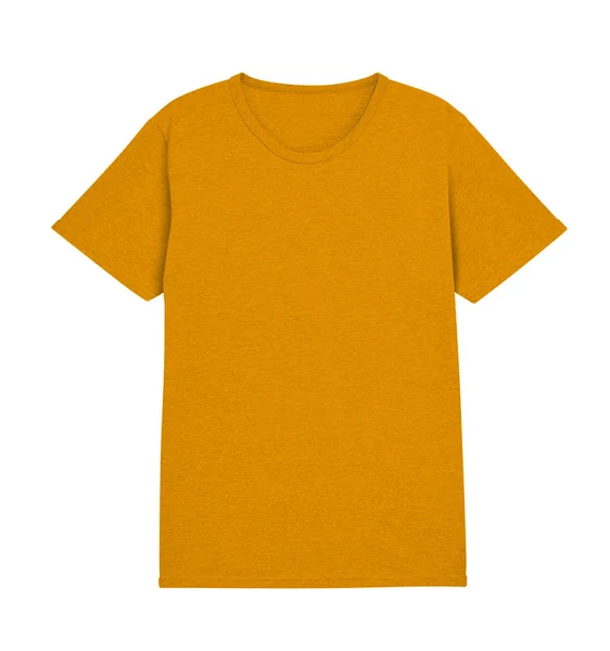 Prázdné Žluté Tričko Izolovaných Bílém Pozadí Ořezovou Cestou — Stock fotografie