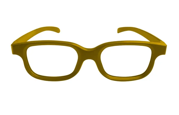 Óculos Amarelos Isolados Fundo Branco Com Caminho Recorte — Fotografia de Stock
