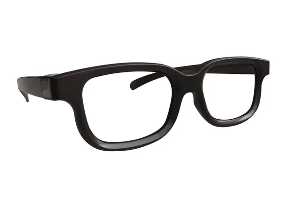 Schwarze Brille Isoliert Auf Weißem Hintergrund Mit Clipping Pfad — Stockfoto