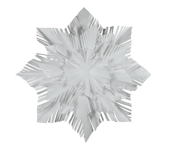 Flocon Neige Papier Blanc Isolé Sur Fond Blanc Avec Clipping — Photo