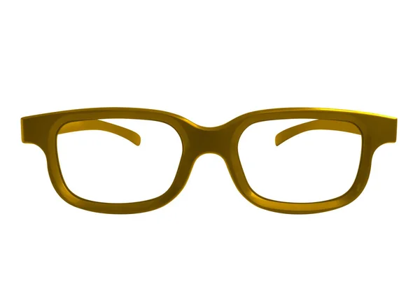 クリッピング パスと白い背景に分離された黄色の眼鏡 — ストック写真