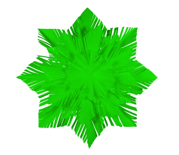 Green Paper Snowflake Isolated White Background Clipping Path — Stock Photo, Image