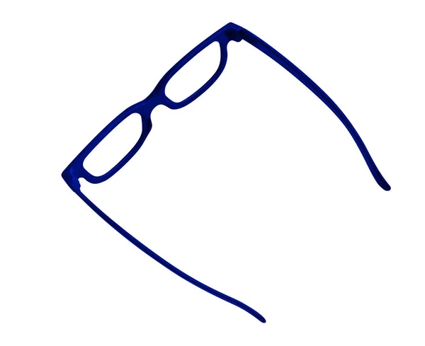 青のクリッピングパスと白い背景で隔離のメガネ — ストック写真