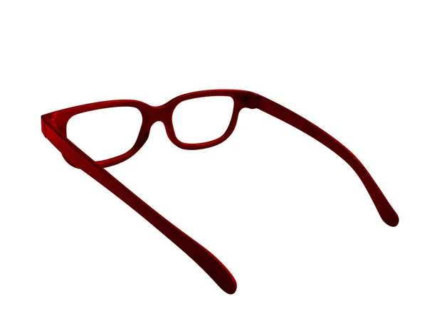 Lunettes Rouges Isolées Sur Fond Blanc Avec Chemin Coupe — Photo