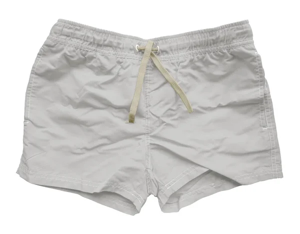 Wit Sport Shorts Geïsoleerd Een Witte Achtergrond Uitknippad Opgenomen — Stockfoto