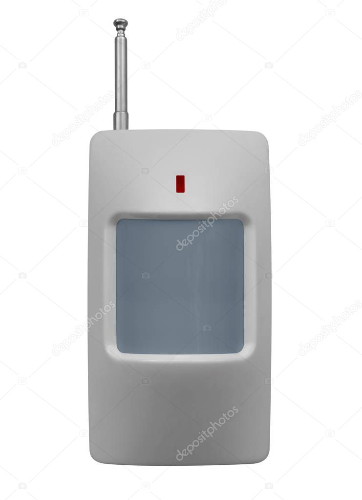 Infrared movement sensor isolated on a white. Clipping path included.