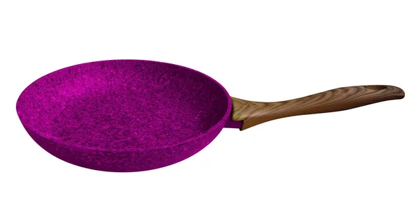 Фіолетовий Камінь Покриттям Сковороду Ізольовані Білому Відсічний Контур Включені — стокове фото