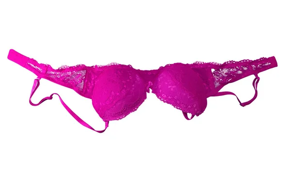 Lace brassiere isolated - pink — Stock Photo, Image