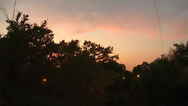 Time lapse coucher de soleil de la ville — Video