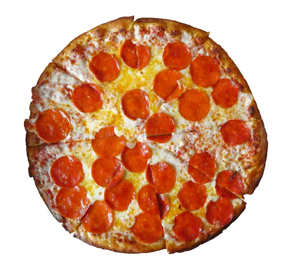 Pizza aislada en blanco — Foto de Stock