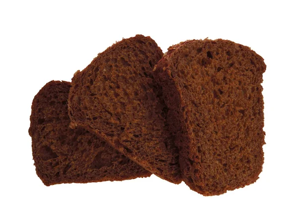 Fatias de pão de centeio isolado — Fotografia de Stock