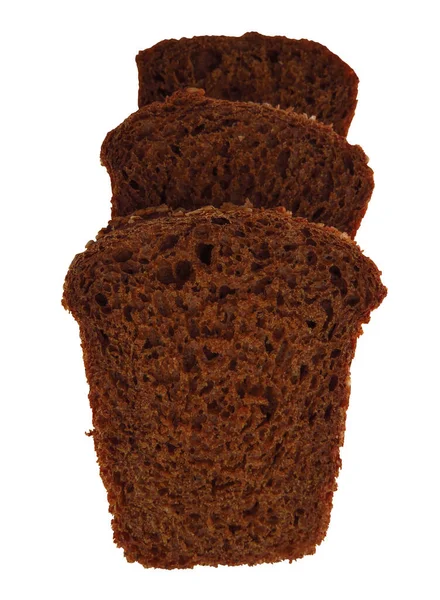 Кусочки ржаного хлеба изолированы — стоковое фото