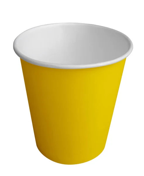 Vaso de papel amarillo vacío —  Fotos de Stock