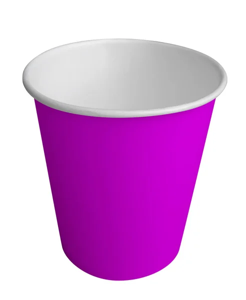 Pusty fioletowy kubek papieru — Zdjęcie stockowe