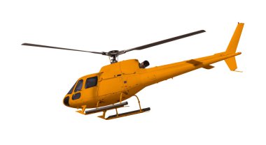 Turuncu helikopter beyazda izole edildi. Kırpma yolu ile fotoğraf.