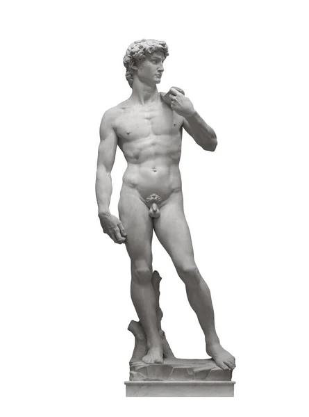 Michelangelo David Standbeeld Geïsoleerd Wit Clipping Path Opgenomen Stockfoto