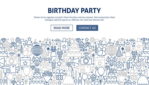 Birthday Party Banner Design — Stock Vector