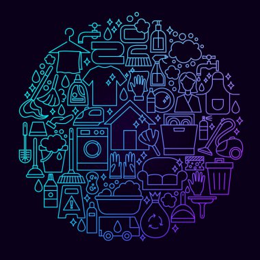 Ev Temizleme simgesini daire kavramı