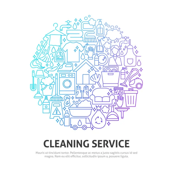 Conceito de Círculo de Serviço de Limpeza — Vetor de Stock