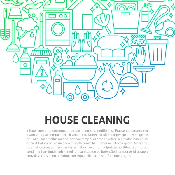 Концепция линии очистки дома — стоковый вектор