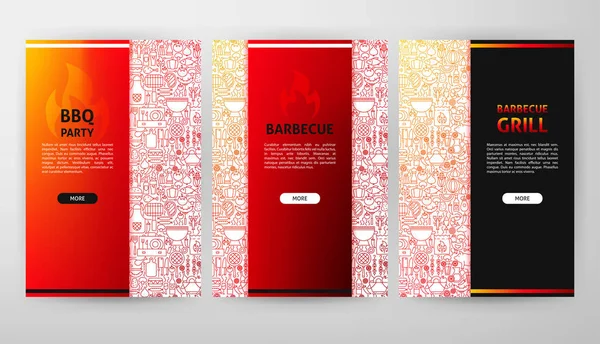 Folleto Barbacoa Diseño Web — Vector de stock