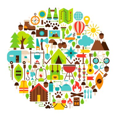 Kamp düz nesneleri daire