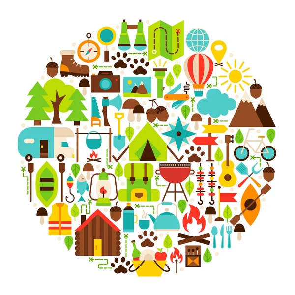 Kamp düz nesneleri daire