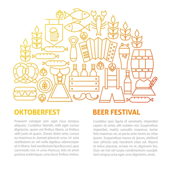 Plantilla de línea Oktoberfest — Vector de stock
