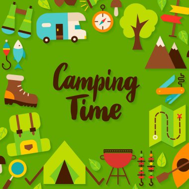 Kamp zaman kartpostal yazı