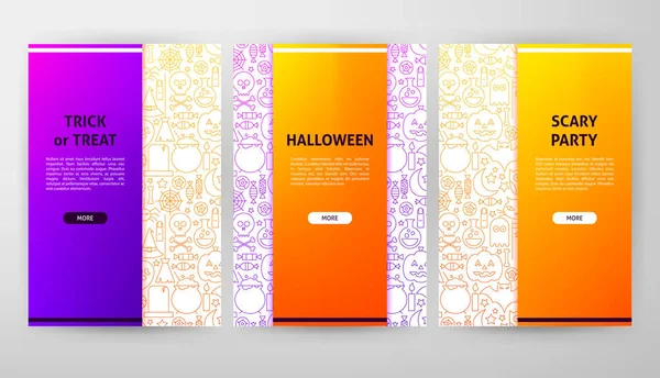 Desain Web Brosur Halloween - Stok Vektor