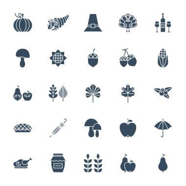 Şükran günü katı Web simgeler