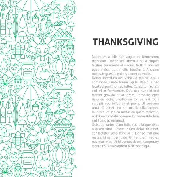 Thanksgiving lijn patroon Concept — Stockvector