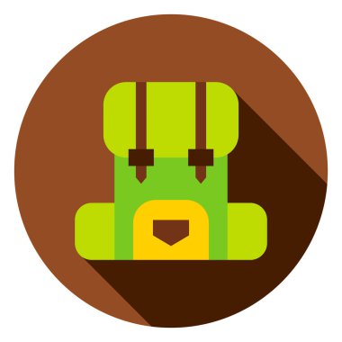 Kamp sırt çantası daire simgesi