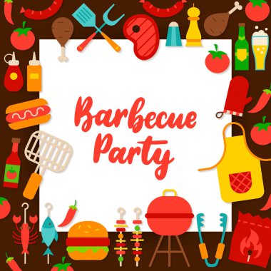 Barbekü partisi kağıt kavramı